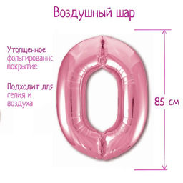 Воздушный шар фольгированный 40" «Цифра 0»