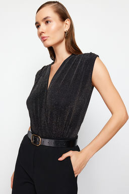 Siyah Kruvaze Par?lt?l? C?tc?tl? Simli Orme Body TPRSS24BD00017 - Trendyolmilla фото 2