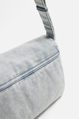 WASHED-EFFECT DENIM CROSSBODY BAG - Zara фото 3
