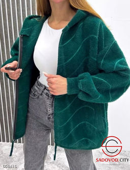 Женский пушистый кардиган с капюшоном - Bruno фото 7