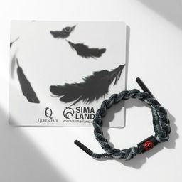 Браслет «Япония» на нити, плетёный, орнамент, чёрно-серый