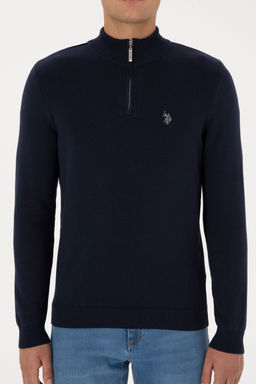 Erkek Slim Fit Yar_m Fermuarl_ Lacivert Basic Kazak - U.s. polo assn фото 12