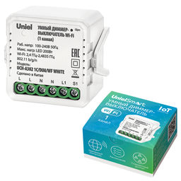 UCH-A302 1C/DIM/WF WHITE Умный диммер-выключатель Wi-Fi. 1 канал. 100-240В. 200Вт. Встраиваемый. Голосовое управление+приложение UnielSmart. TM Uniel - Volpe фото 6