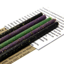 Свеча воск Травы Мой дом-моя крепость Защита семьи и дома Девясил, Шалфей, Папоротник, Можжевельник уп-5шт 16см