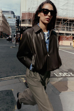 FAUX LEATHER BOMBER JACKET - Zara фото 11