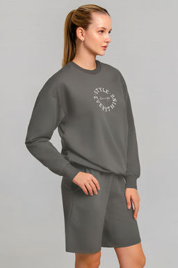 Арт. 5342 Костюм женский с шортами 42-50 (5 шт) Цвет:верх- грязно-голубой, низ- грязно-голубой - Калинка фото 9