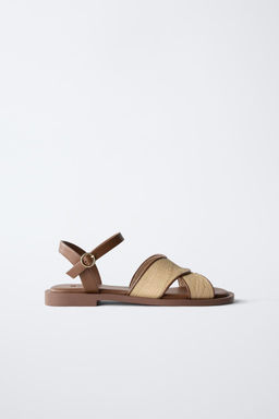 RAFFIA-EFFECT SANDALS
