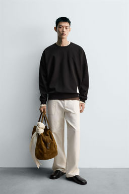 SUDADERA CROPPED FIT INTERLOCK / Verdoso - Zara фото 8