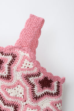 TOP PUNTO CROCHET ESTRELLAS / Rosado - Zara фото 4