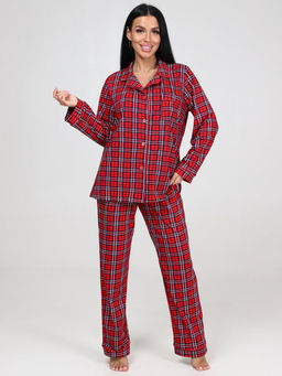 667 ПИЖАМНЫЙ ЖЕНСКИЙ КОСТЮМ (брюки) (Красная клетка)