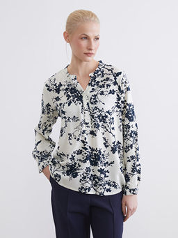 Ka??k Yaka ?i?ekli Bluz