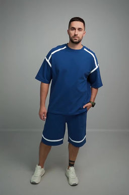 Мужской костюм оверсайз из футера двухнитки Happyfox  фото 47