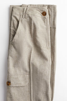 Pantalon cargo en mezcla de lino - H&m фото 7