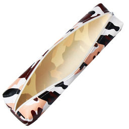 Пенал школьный на молнии «Миллитари» Calligrata, черно-коричневый