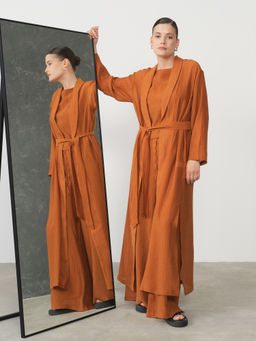 Жакет-кимоно длинный из лиоцелла 42211311 терракот