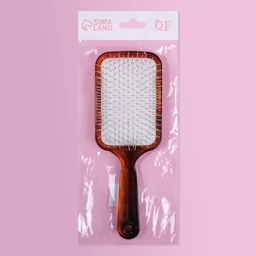 Расчёска массажная, широкая, 9×24.5 (±1) см, янтарная