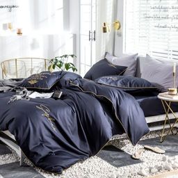 КПБ Mency однотонный с вышивкой MENO016 1.5 спальный