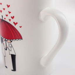 Кружка Доляна Зонт на двоих, 380 мл, фарфор, белая