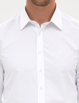 Beyaz Slim Fit Uzun Kollu G_mlek