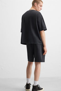 WASHED RELAXED FIT JOGGER BERMUDA SHORTS - Zara фото 5