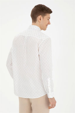 Мужская рубашка светло-хаки с длинным рукавом - U.s. polo assn фото 5