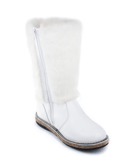 Унты женские на войлочной подошве., Белые.Молния