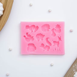 Силиконовый молд «Зверята», 8×6×0,8 см, цвет МИКС