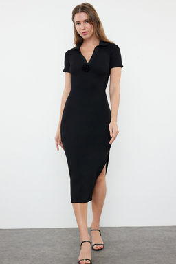 Siyah Y?rtmacl? Triko Elbise TWOSS24EL01004 - Trendyolmilla фото 2