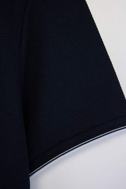 Lacivert Regular Polo Yaka Duz Polo Yaka T-shirt TMNSS26PO00021