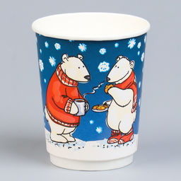 Цена за 20 шт. Стакан бумажный Мишки двухслойный, Soft Touch, 250 мл