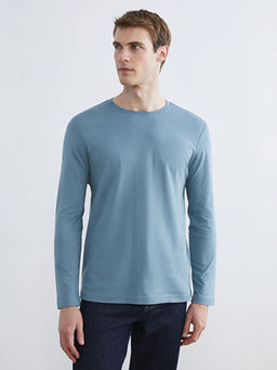 Bisiklet Yaka Uzun Kollu Erkek Ti??rt