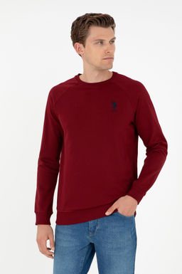 Мужской бордово-красный базовый свитшот Неожиданная скидка в корзине