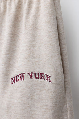 EMBROIDERED HEAVY WIDE-LEG PLUSH TROUSERS - Zara фото 4