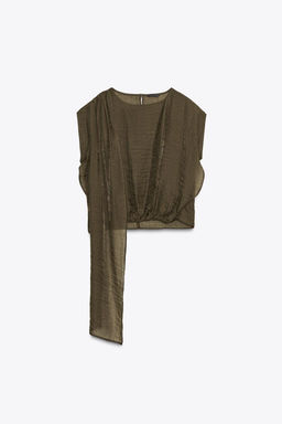 FLOWING TOP WITH SCARF - Zara фото 5