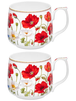 Набор кружек 2 пр. 500 мл 13,5*10*9 см Маки фарфор NEW BONE CHINA - Elan gallery фото 3