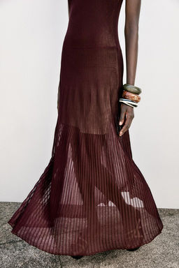 RIB KNIT LONG DRESS - Zara фото 4