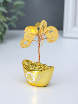 Денежное дерево декоративное «Сувенир бонсай. Слиток золота», 9 монет, 3.3×5×8 см