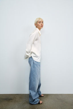 RELAXED OVERSIZE HIGH-WAIST RHINESTONE JEANS - Zara фото 2