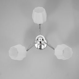 Светильник потолочный BayerLux «Миранда», люстра 3хЕ27, 40 Вт, хром, 59×59×26 см