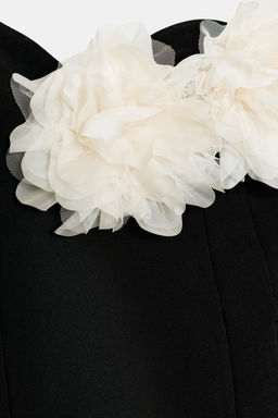 CONTRAST FLORAL BANDEAU DRESS - Zara фото 8