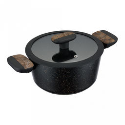 Кастрюля с антипригарным покрытием Albero 3,2л, д22см, стеклянная крышка, 2-х слойное антипригарное покрытие, бакелитовая ручка с силиконовыми вставками, Regent (Китай) Подходит для всех видов плит, включая индукционную.