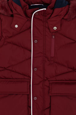 Бордовое пальто для мальчика - U.s. polo assn фото 3