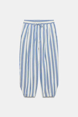 PANTAL?N PIJAMERO RAYAS ZW COLLECTION / Azul / Blanco - Zara фото 5