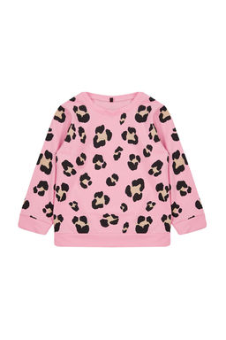 Pembe*003 K?z Cocuk Mevsimlik-Ince Leopar Desenli Orme Sweatshirt TKDAW25SW00001 - Trendyolmilla фото 2