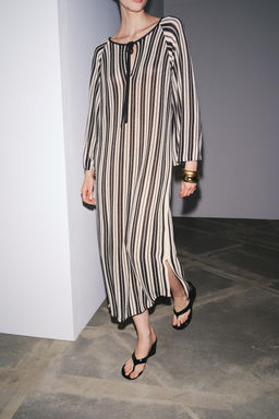 STRIPED KNIT DRESS WITH LINEN - Zara фото 15