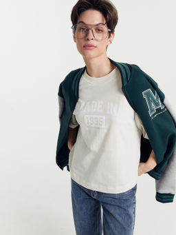 Футболка женская бежевая с печатью белый песок +печать 112769 - Mark formelle фото 3