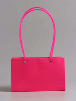 Цена за 10 шт. Сумка переноска для цветов, влагостойкая, фуксия, 22×10.5×13.5 см