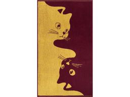 Полотенце махровое 6с103.412ж1 Инь-ян-коты(кр.дерево1) 50х90см