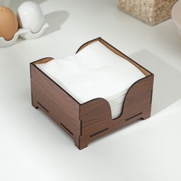 Салфетница деревянная Орех, без гравировки, с салфетками, цвет коричневый - Доляна фото 2