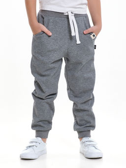 Брюки для мальчика штаны спортивные 22-0510 темно-серый меланж - Mini maxi фото 3
